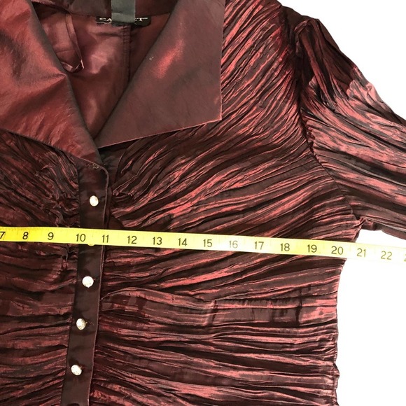 Vintage Cachet Cocktail Jacket Women's Size 16 Cranberry Rhinestone Buttons - Picture 8 of 12